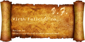 Virth Feliciána névjegykártya